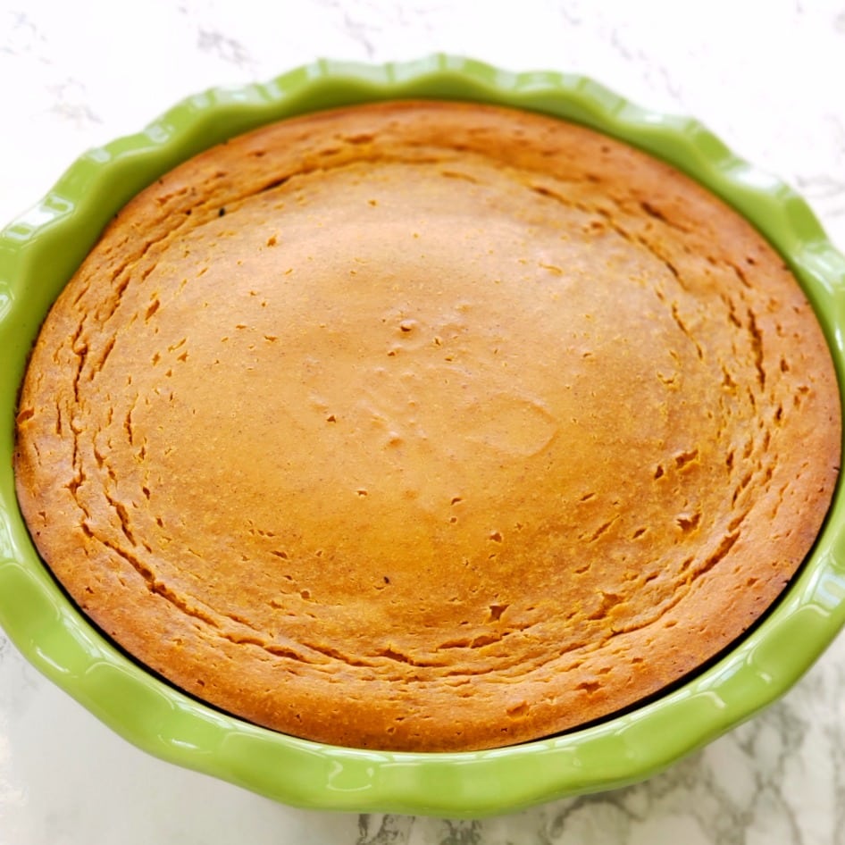 Pumpkin Impossible Pie baked and out of the oven
