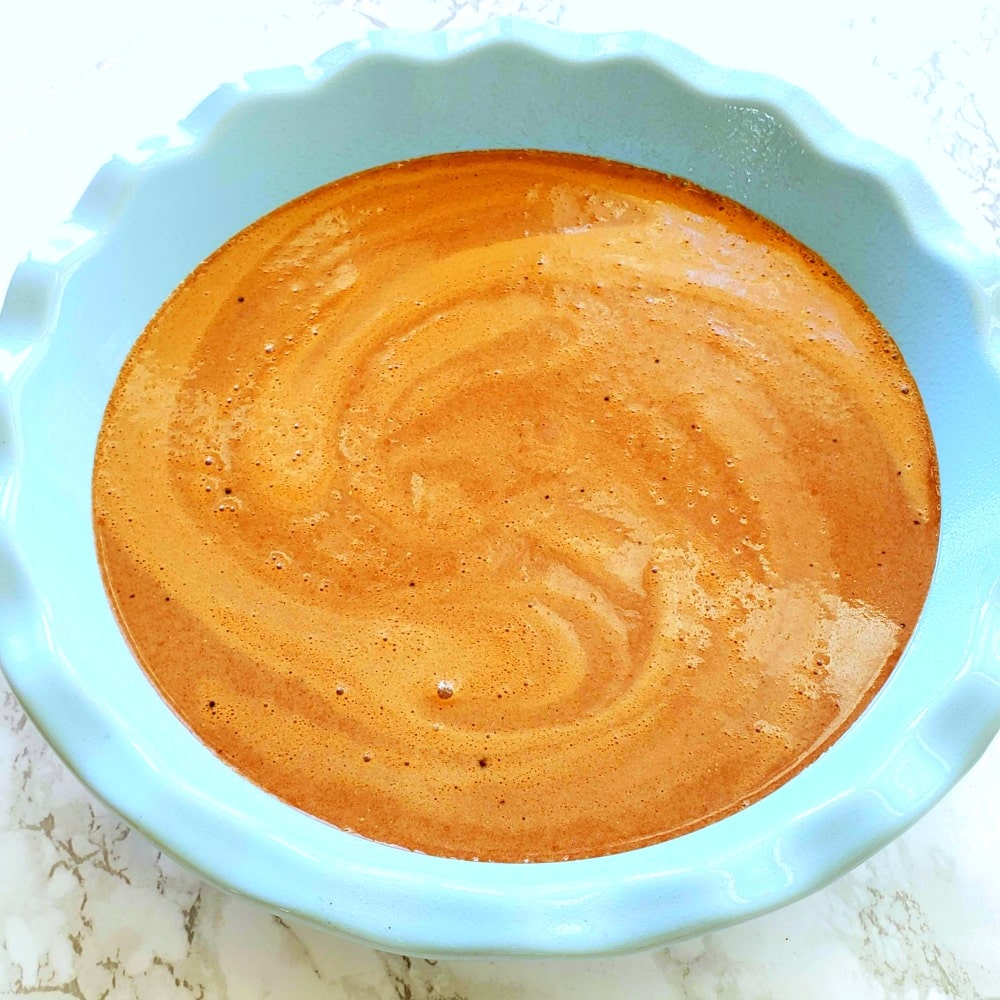 Chocolate Impossible Pie is ready for the oven