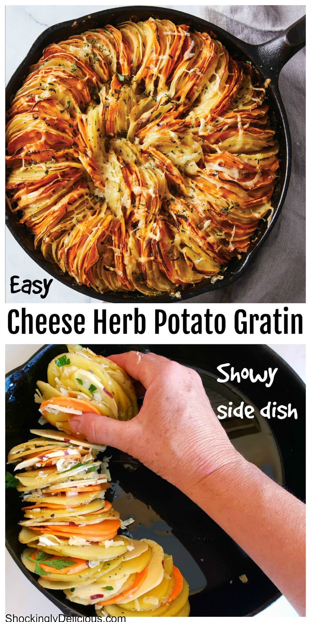 Cheese Herb Potato Gratin Recipe on ShockinglyDelicious.com