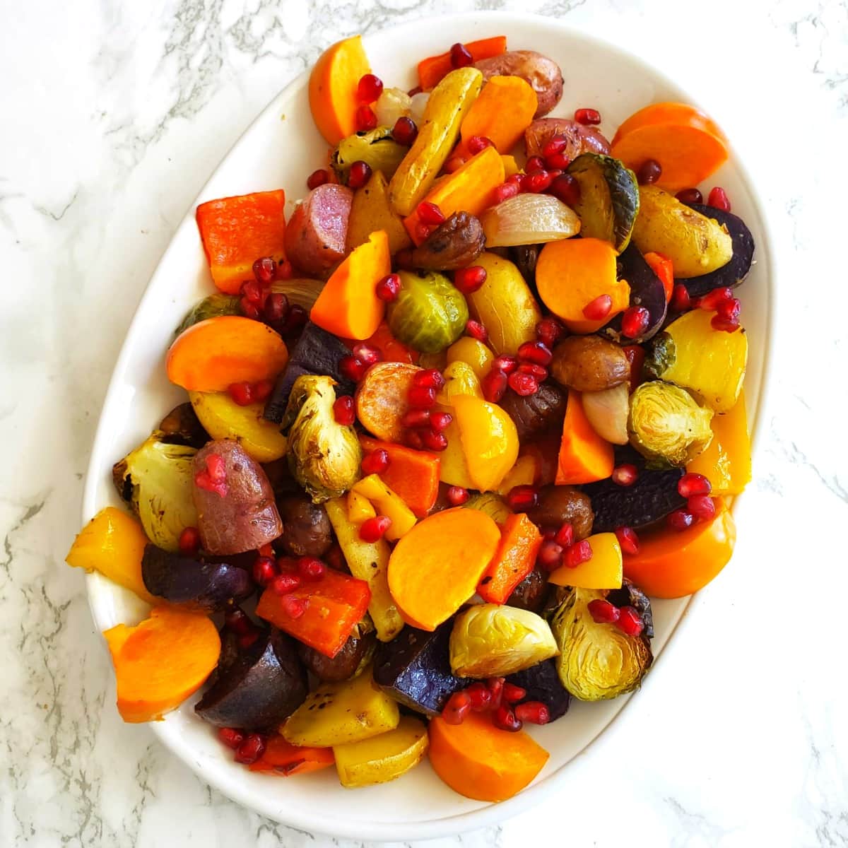 Easy Roasted Rainbow Vegetables on ShockinglyDelicious.com