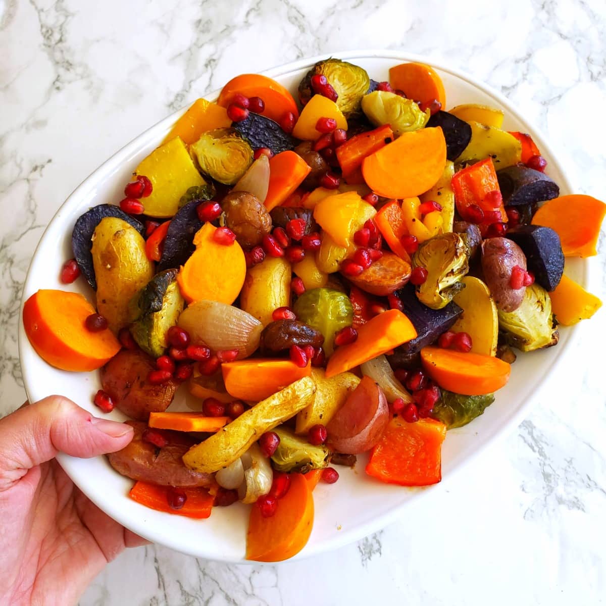 Roasted Rainbow Vegetables vegan side dish