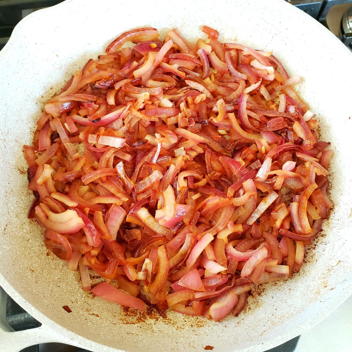 Sautéing onions in a skillet