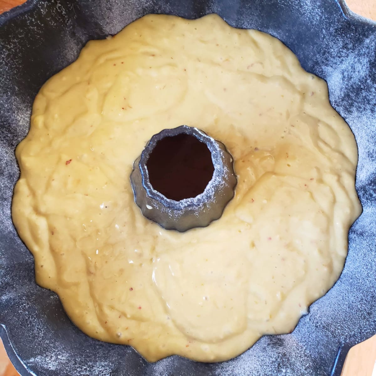 Batter in the Bundt pan