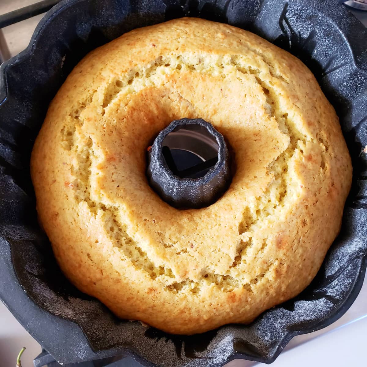 Cake baked and out of the oven