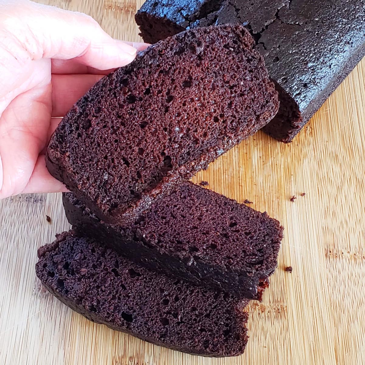 Easy Vegan Chocolate Loaf Cake on ShockinglyDelicious.com