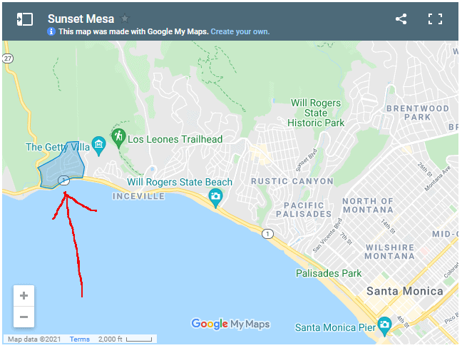 sunset mesa google map