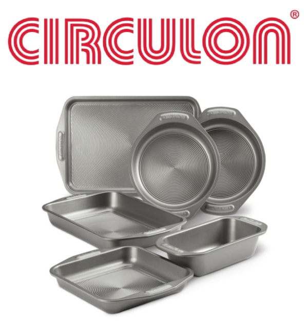 Red Circulon logo and 6 gray pans for prize for SummerDessertWeek 2021