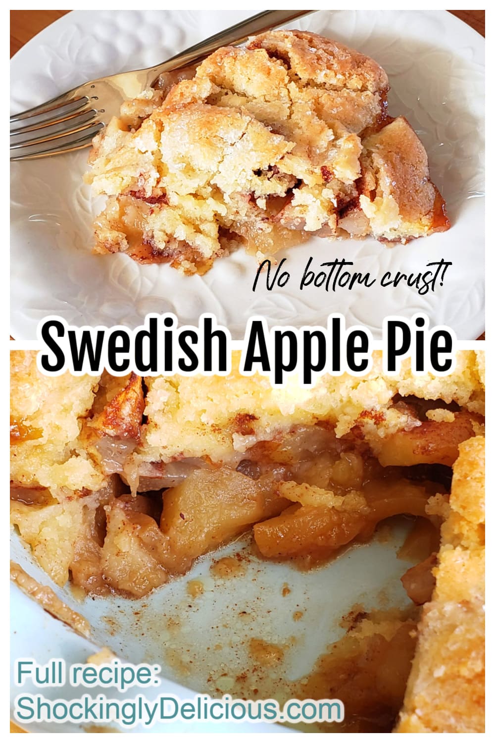 Swedish Apple Pie photo collage with title superimposed