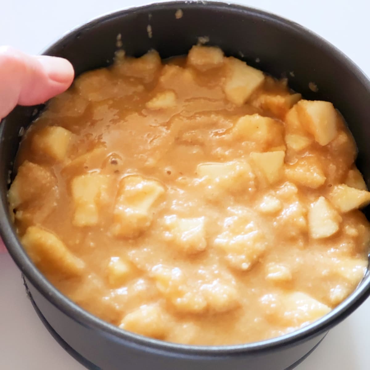 Batter in a 6-inch springform pan