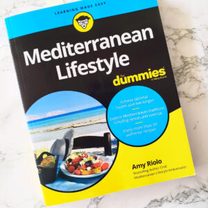 Mediterranean Lifestyle for Dummies book cover on a white marble background