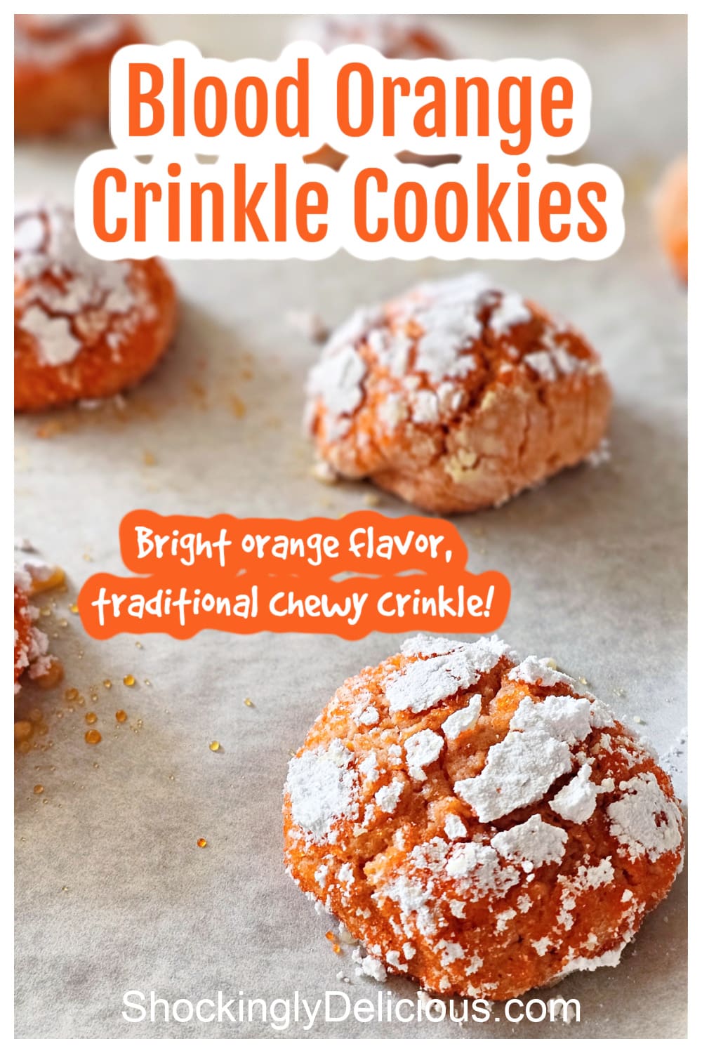 Blood Orange Crinkle Cookies Pinterest Pin